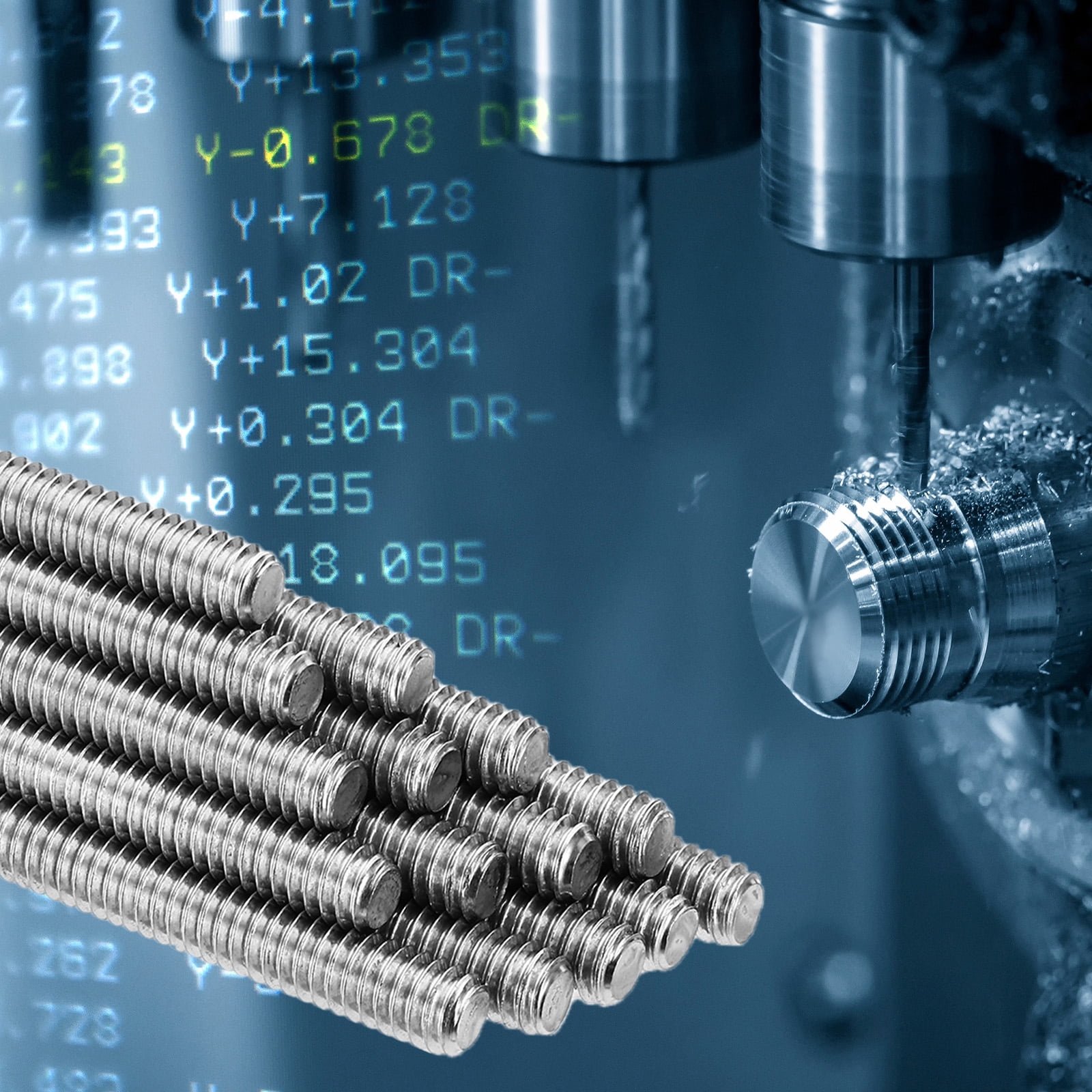 Uxcell 1/2"-13 Fully Threaded Rod, 10Pcs 3" Length 304 Stainless Steel Thread Screw