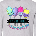thumbnail image 4 of Inktastic I'm Just Here for the Sweets with Spun Sugar Candy Long Sleeve Youth T-Shirt, 4 of 5