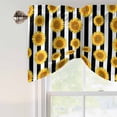 thumbnail image 5 of Tie Up Valances for Windows, Yellow Sunflower Adjustable Valance Curtains Window Treatment for Living Room/Bedroom, Black White Stripe Farmhouse Rod Pocket Kitchen Curtains & Drapes 42x12 Inch, 5 of 9