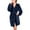 Blue, variant on Women Winter Coat Jacket Shawl Bathrobe Home Clothes Long Sleeved Robe Hooded Soft Coat Casual Sleepwear