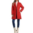 thumbnail image 2 of Abrigo largo de invierno para mujer Inspire Chic, de un solo botón, talla XS, color rojo, 2 of 6