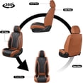thumbnail image 5 of FLORICH Car Seat Covers Front Pair, Luxury Design Seat Protectors, Universal Auto Interior Accessories Fit for Most Cars, Black & Brown, 5 of 6