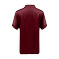 thumbnail image 5 of Camisa de manga corta de satén liso para mujer - Top elegante con cuello alto - Acabado satinado para ocasiones informales/formales - Tallas S-XL, 5 of 5
