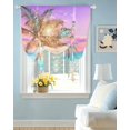 thumbnail image 2 of Coastal Tie Up Curtains for Window, Thermal Insulated Balloon Shade Adjustable Rod Pocket Curtains Valance Panels for Kitchen Bathroom Cafe 42 x 45 Ocean Palm Tree Summer Beach Purple Blue, 2 of 6