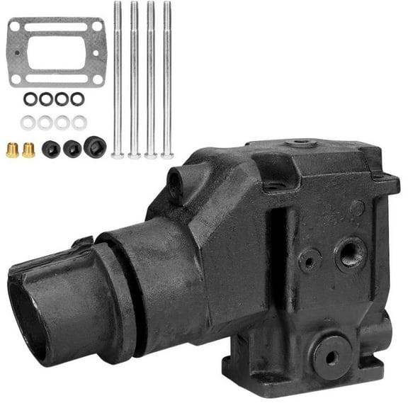 Volvo Penta Cast Iron Exhaust Riser Elbows with Gaskets & Bolts - Replaces 3855270, 3850456, 913784, 4.3L, 5.0L, 5.7L, 5.8L 305, 350, V6, V8 Engines, 4” Outlet - 7.75” Tall Riser by FASWORX