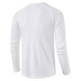 thumbnail image 3 of SWSMCLT Men's Long Sleeve Henley Solid Lightweight Crew Neck T-Shirt Waffle Knit Tshirt Quick Dry Tees Fall Casual Top Slim Fit White Medium, 3 of 3