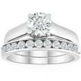 thumbnail image 1 of Bague de Fiançailles Ronde en Diamant Solitaire 1 1/2ct Or Blanc 14K, 1 of 2