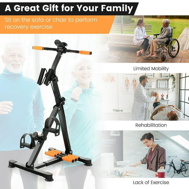 Costway Adjustable LCD Pedal Exercise Bike withMassage Total Body Fitness Rehab Equipment Walmart