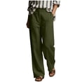 thumbnail image 2 of High Waisted Pants for Women Lounge Casual Straight Fit Travel Pants with Pockets Summer Trousers, 2 of 7