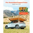 thumbnail image 2 of VEVOR 270 Degree Awning, 52 sq.ft Driver Side Vehicle Awning, Waterproof UV50+ Car Side Awnings with Carry Bag, All-Weather Free-Standing Overland Awnings Car Shelter for SUV Van Truck Camping, 2 of 9