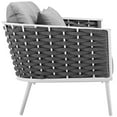 thumbnail image 6 of Modern Contemporary Urban Design Outdoor Patio Balcony Garden Furniture Lounge Chair and Sofa Set, Fabric Aluminium, White Grey Gray, 6 of 8