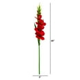 thumbnail image 4 of Nearly Natural Artificial Gladiolus Floral Stem Sprays - 45" - Set of 3 - Red, 4 of 7