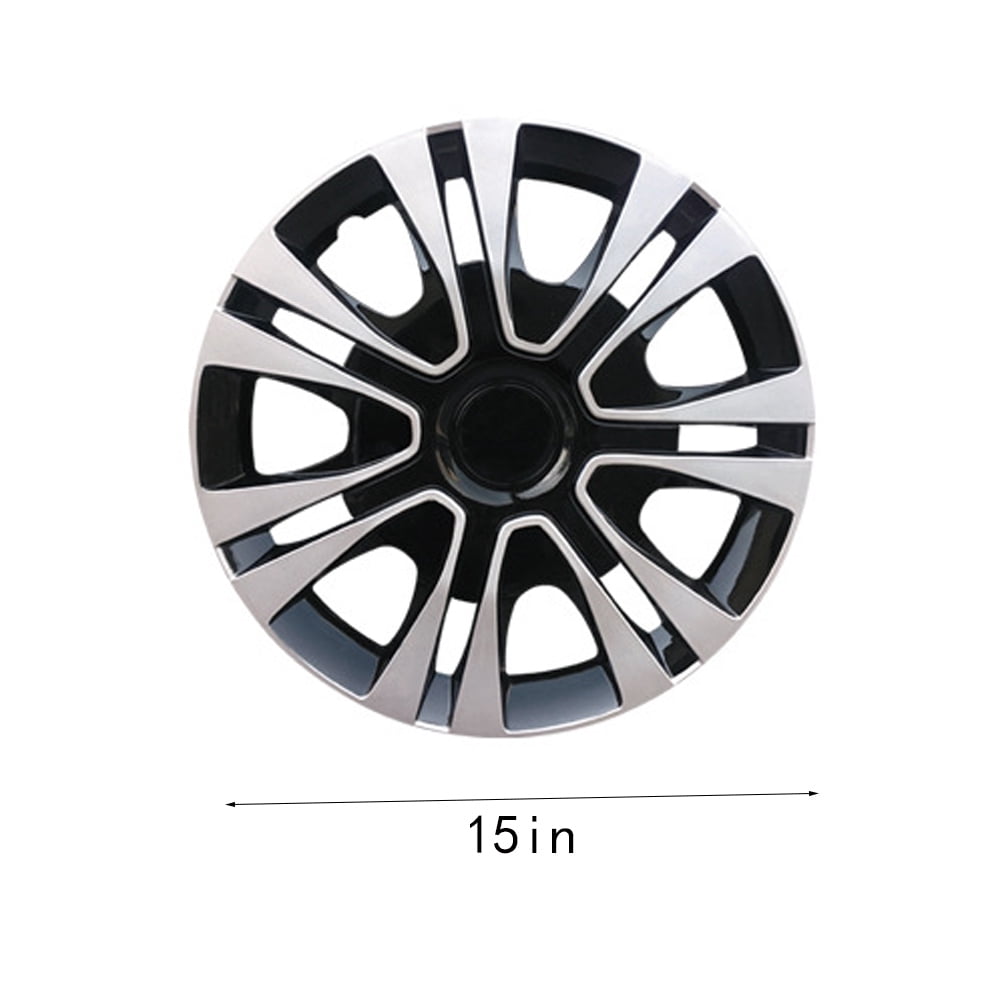 MYJTOPUS 4 pack 15 inch Universal Hubcap Wheel Covers， Silver