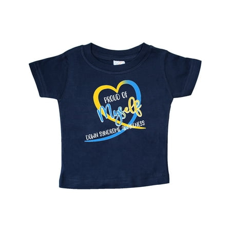 

Inktastic Proud of Myself Down Syndrome Awareness Heart Ribbon Gift Baby Boy or Baby Girl T-Shirt