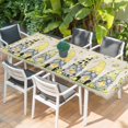 thumbnail image 2 of Summer Gnomes Table Cloths for 8 Foot Rectangle Tables, Yellow Lemons Farmhouse Fruits Burlap Patio Waterproof Elastic Fitted Tablecloths, Washable Rectangular Table Cover for Camping, 2 of 8