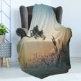 thumbnail image 4 of Landscape Soft Flannel Fleece Throw Blanket, Thailand Phurue Sunset Scene in Spring Season South East Pastoral Photo, Cozy Plush for Indoor and Outdoor Use, 70" x 90", Multicolor, by Ambesonne, 4 of 5