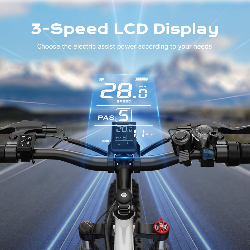 AIRWEST 26" Fat Tire Electric Mountain Bike for Adults, 750W Peak Motor, 48V 13Ah Removable Battery, 7-Speed, All-Terrain E-Bike for Snow, Sand & Trails, Up to 25MPH，UL2849
