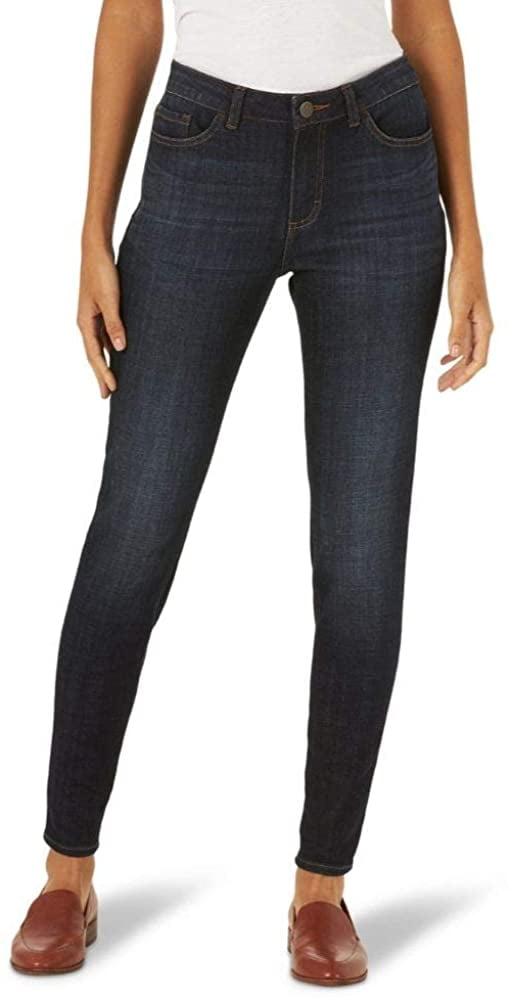 Lee Womens Slim Fit Skinny Leg Midrise Jean 12 Blackout - Walmart.com