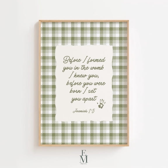 Before I Formed You Jeremiah 1:5 Wall Art, Christian Nursery Scripture Decor, Bible Verse, Baby Room Art Home Decor #159, Unframed Poster Size 8x12