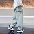 thumbnail image 4 of TBWNWG Baggy Cargo Jeans,Boy's Casual Straight Leg Jeans Loose Denim Pants with Pockets,Size 5-6 Years, 4 of 7