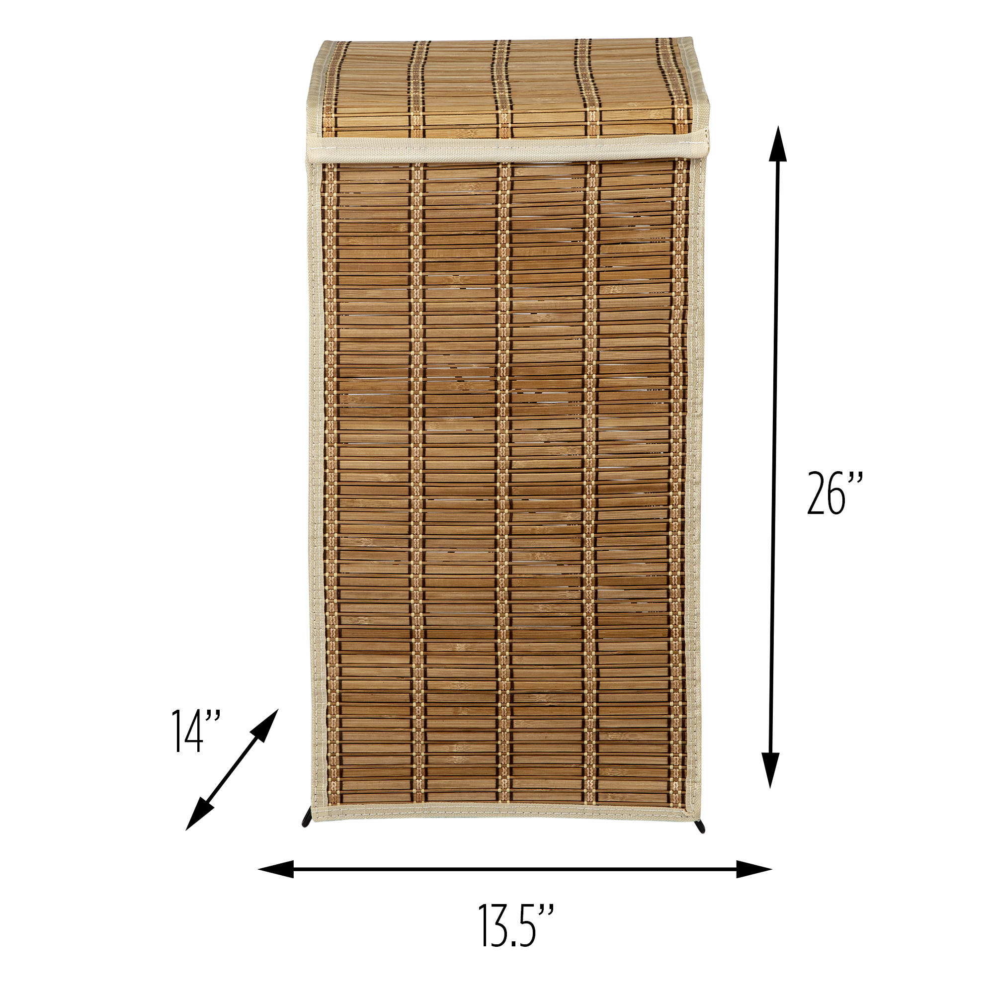 Honey-Can-Do Bamboo Wicker Laundry Hamper with Lid, Natural - image 5 of 5