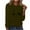 01 Army Green, variant on Women's Cute Paw Heart Printed Long Sleeve T-Shirt Dressy Loose Crew Neck Blouse Business Casual Tunic Tops