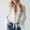 White, variant on Women Ruffle Tie Front Cardigan Sweater Long Bell Sleeve Cropped Knit Sweater Top Purple M