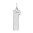 thumbnail image 4 of 925 Sterling Silver Solid Large Polished Sport game Number 1 Charm 24x10mm Wide Pendant Necklace for Women, 4 of 4