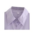 thumbnail image 4 of Gzhioc Women's Long Sleeve Shirt, Solid Color Turn-Down Collar Button-Down Loose Fit Blouse, 4 of 9