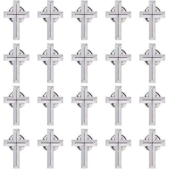 Alloy Cross Pin for Men Cross Lapel Pins Religious Cross Brooch Pin Metal Cross Pin Set
