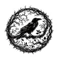 thumbnail image 1 of Raven Bird Metal Wall Art,Crow Wall Art Decor Black Bird Sculpture,Unique Design Home Decor for Garden Kitchen Balcony, 1 of 5