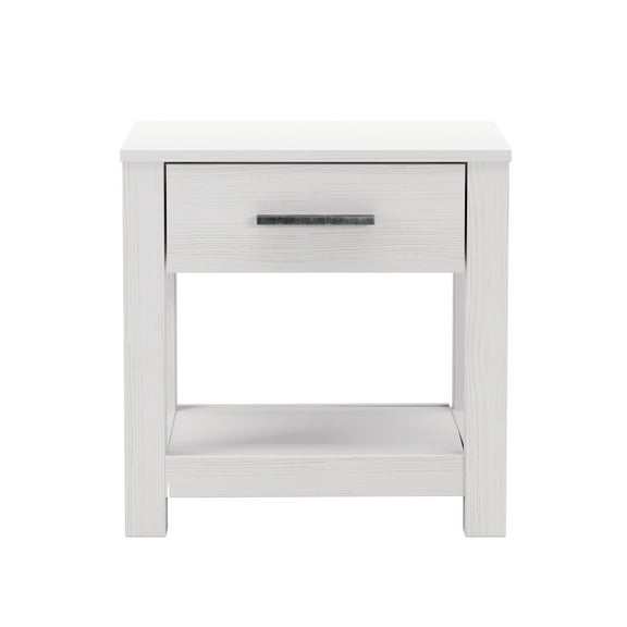 Grain Wood Furniture Loft Nightstand, Solid Wood with a Brushed White Finish