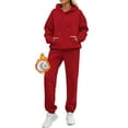 thumbnail image 1 of Resicozy Women 2 Piece Outfits Hoodie Sweatsuits Set Sweatpants Long Sleeve Sweatshirt Matching Joggers Tracksuit Sets Red M, 1 of 3