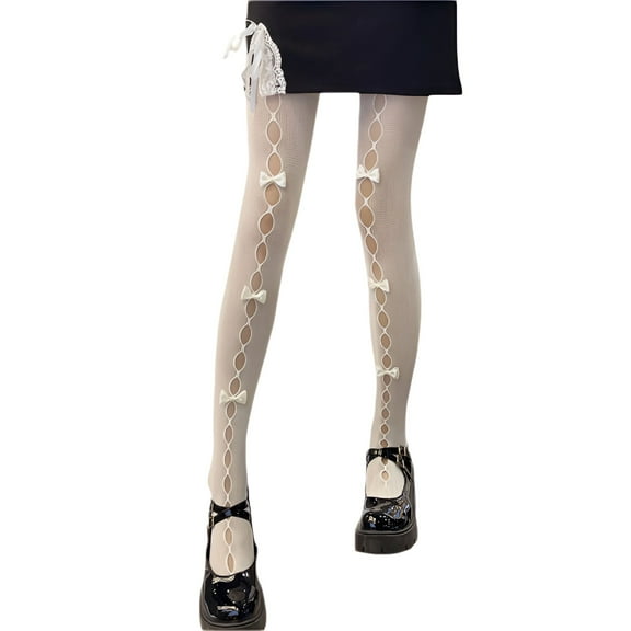 TELOLY Women's Patterned Tights Kawaii Fishnet Stockings Leggings Mesh Pantyhose Hollow Out Lace Socks