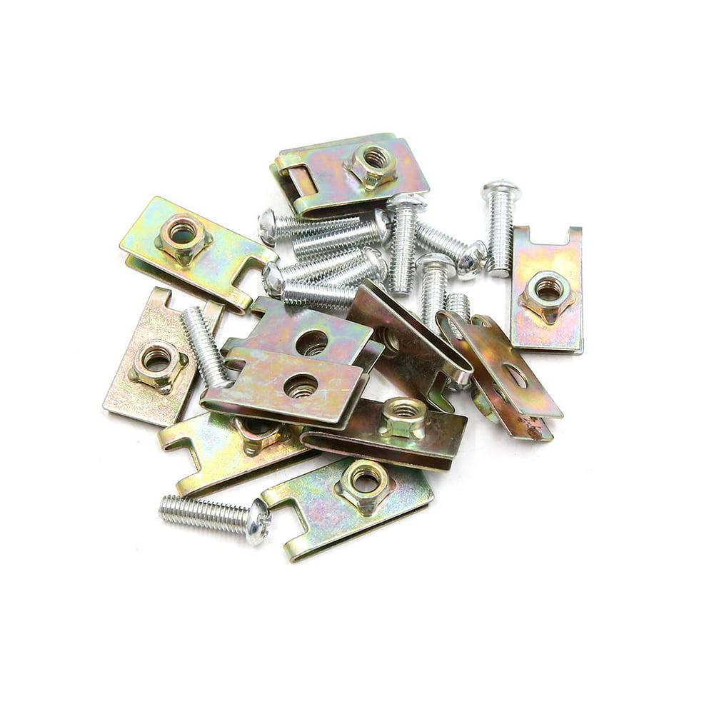 12PCS 6mm Thread Dia Metal Car License Plate Fairing Fastener Clips Kit