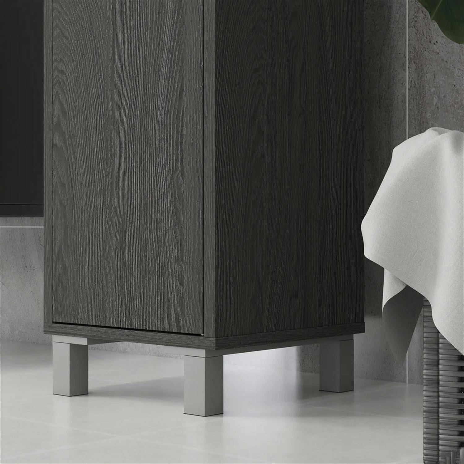 Demi Bonn 70" Tall Bathroom Storage Cabinet, Wooden Freestanding Cabinet with Mirror Doors and Shelves for Living Room, Kitchen, Dining Room, Office, Gray