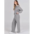 thumbnail image 3 of Women 2 Piece Outfits Sweatsuit Set 2023 Fall Oversized Half Zip Sweatshirt Wide Leg Sweatpant Lounge Set Tracksuit, 3 of 6