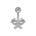thumbnail image 1 of Zircon navel ring navel stud piercing jewelry for women, 1 of 5
