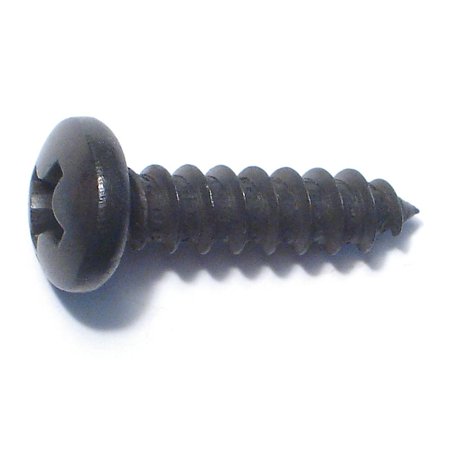 

#14 x 1 Black Steel Phillips Pan Head Sheet Metal Screws (8 pcs.)