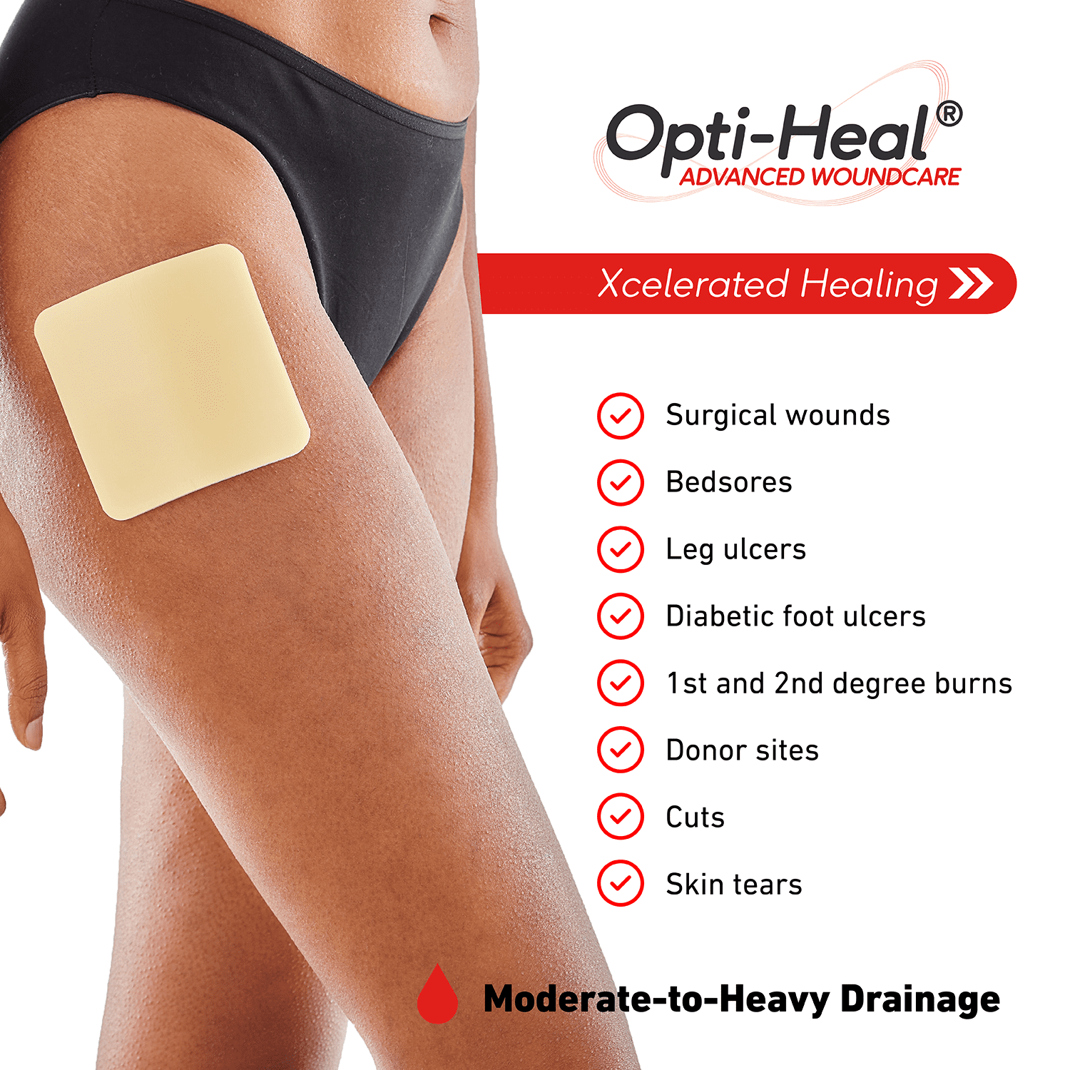 Neo G Opti-Heal Silicone Foam Absorbent Pad 4x4, 3CT