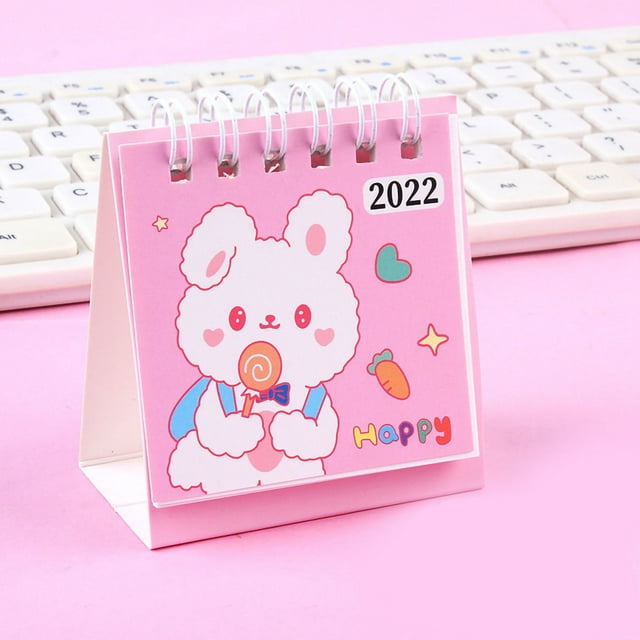 Petit Calendrier de Bureau 2022 Calendrier de Bureau Calendrier de Bureau Mini Calendrier de Bureau 2022 Mini Calendrier de Bureau Petit Calendrier de Bureau Année 2022 Motif de Dessin Animé Design Exquis Page à 360 Degrés