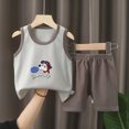 thumbnail image 6 of NIEWTR Toddler Boys 2-piece Tank Top and Shorts Set Summer Clothes Cotton Shirts and Shorts Kids Outfits Kids Sleepwear Loungewear Boys Pajamas(Light Gray,3-4 Years), 6 of 9