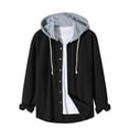 thumbnail image 2 of pstuiky Camisas casuales de manga larga para hombre, Top de color liso para niños, top informal con capucha, top de manga larga con capucha camisetas de hombre m, 2 of 6