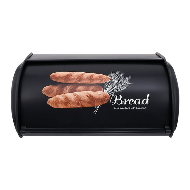 Caja de almacenamiento de pan de panadería Caja de almacenamiento multiusos Caja de pan doméstico (negro)