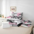 thumbnail image 5 of Feelyou Pink Abstract Ombre Bedding Comforter Set 7-Piece, Square Circle Geometric King Bedding Sets, Teen Kid Child Adult Reversible Bed Sheets, Lightweight Room Decor, 5 of 7