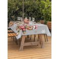 thumbnail image 2 of Outdoor Tablecloth with Umbrella Hole and Zipper, Gingerbread Grey Rectangle Table Cloth 60x120 Inch Waterproof Tablecloth, Christmas Winter Snowflake Picnic Table Cover for Patio Camping, 2 of 7