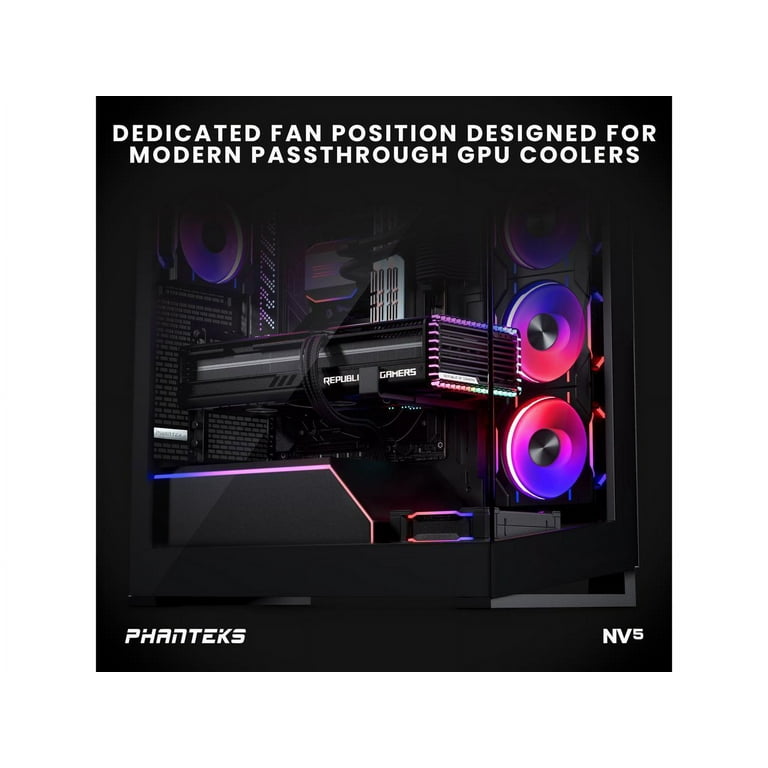 Phanteks NV5, Showcase Mid-Tower Chassis, High Airflow Performance,  Integrated D/A-RGB Lighting, Seamless Tempered Glass Design, 8 Fan  Positions, Black 