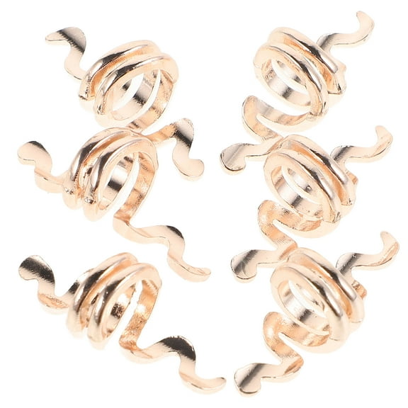 Raindrops 10Pcs Golden Braid Jewelry Hair Cuffs with Snake Shape for Updos and Dreadlocks Hairstyles