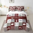 thumbnail image 2 of Manfei Jungle Wildlife Deer 7pcs Bedding Comforter Set,Country Farmhouse Lodge Queen Bedding Sets,Outdoor Adventure Queen Sheet Sets For Kids,Breathable Home Decor Reversible, 2 of 8