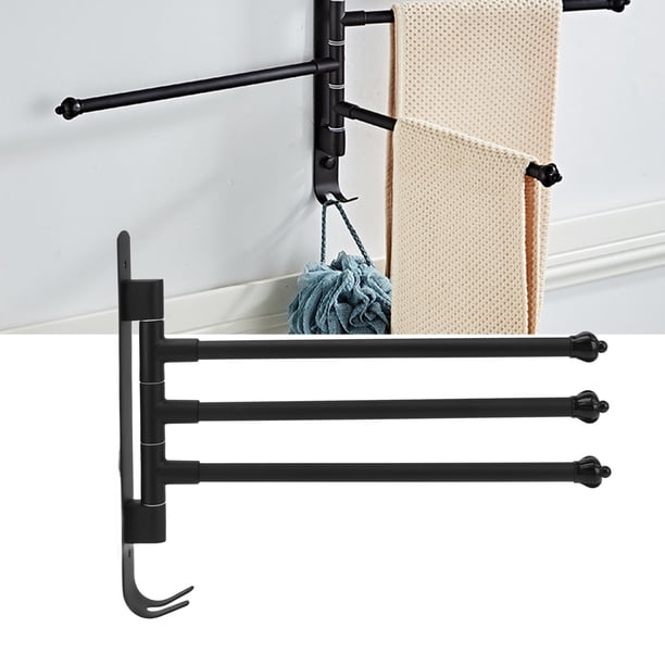 Colgador De Toallas Giratorio De Acero Inoxidable Para , Barra De Toalla Móvil Giratoria Negra Para , Armario Y Cocina